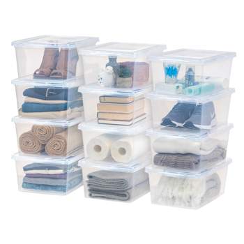 Iris Usa 6.7 Quarts Plastic Storage Container Bin With Latching Lid, 18  Pack, Nestable Box Tote Closet Game Organization Teacher Tools Art Supplies  : Target