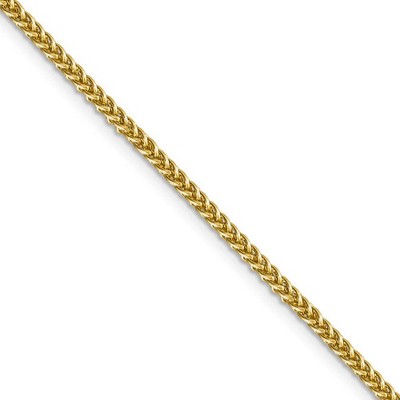Black Bow Jewelry 2.3mm, 14k Yellow Gold Hollow Wheat Chain Necklace