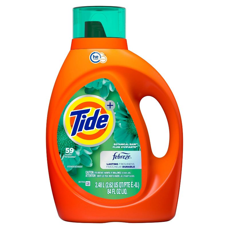 Tide Plus Febreze Freshness Botanical Rain HE Turbo Clean Liquid Laundry Detergent - 84 fl oz, 3 of 12