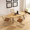 HOMLUX Set of 2 Rattan & Oak Accent Chair Indoor Kitchen Dining Chairs with Metal Leg & Rattan Backrest, Armless Mesh Back Cane Chairs - 2 of 4