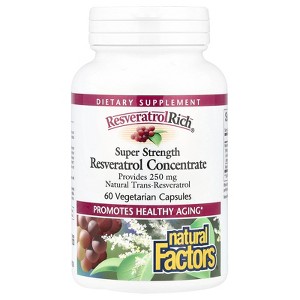 Natural Factors ResveratrolRich®, Resveratrol Concentrate, Super Strength, 60 Vegetarian Capsules - 1 of 2
