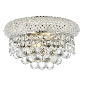 Elegant Lighting Primo 2 light Chrome Wall Sconce Clear Royal Cut Crystal - 1 of 4