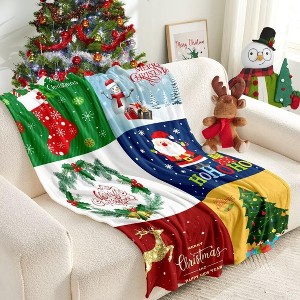 Christmas Tree Deer Flannel Throw Blanket Soft Plush for Couch Sofa Bed Christmas Home Decor Christmas Gift. - 1 of 4