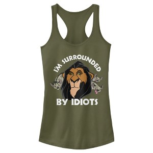 Juniors Womens Lion King Scar Surrounded by Idiots Racerback Tank Top - 1 of 3
