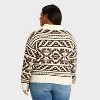 Women's Fairisle Henley Shawl Sweater - Universal Thread™ - 2 of 3