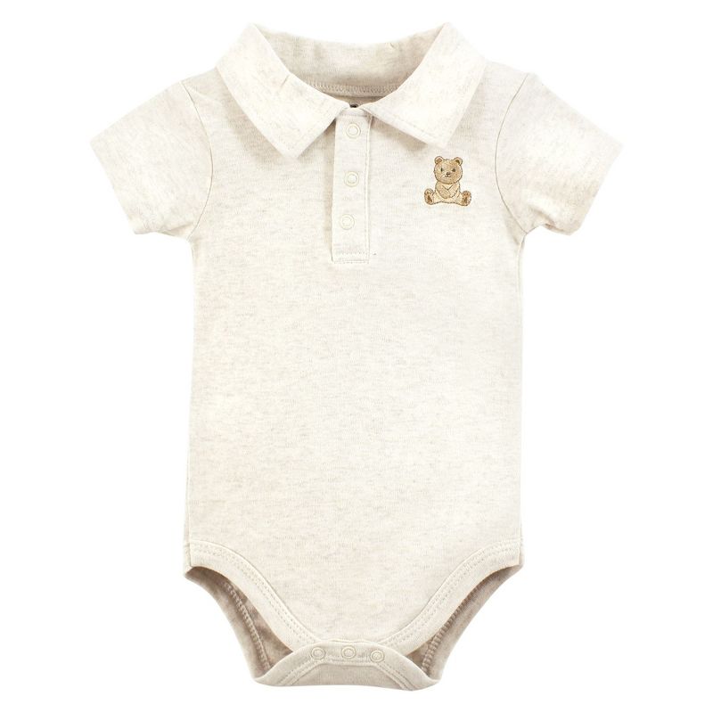 Hudson Baby Infant Boy Cotton Bodysuits, Cute Bear Polo, 3 of 6