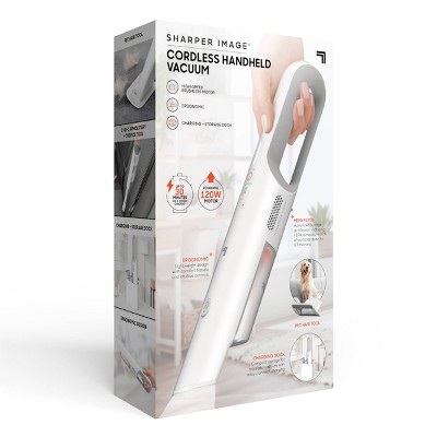 White Cordless Handheld Vacuum with HEPA Filter and Pet Tool
