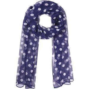 INSPIRE CHIC Women's 1950s Polka Dots Chiffon Retro Lightweight Soft Sheer Long Scarves for All Season 1Pc - 1 of 4