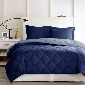 Racxily 3M Scotchgard Diamond Quilting Comforter Set, Reversible Down Alternative Design - 1 of 4