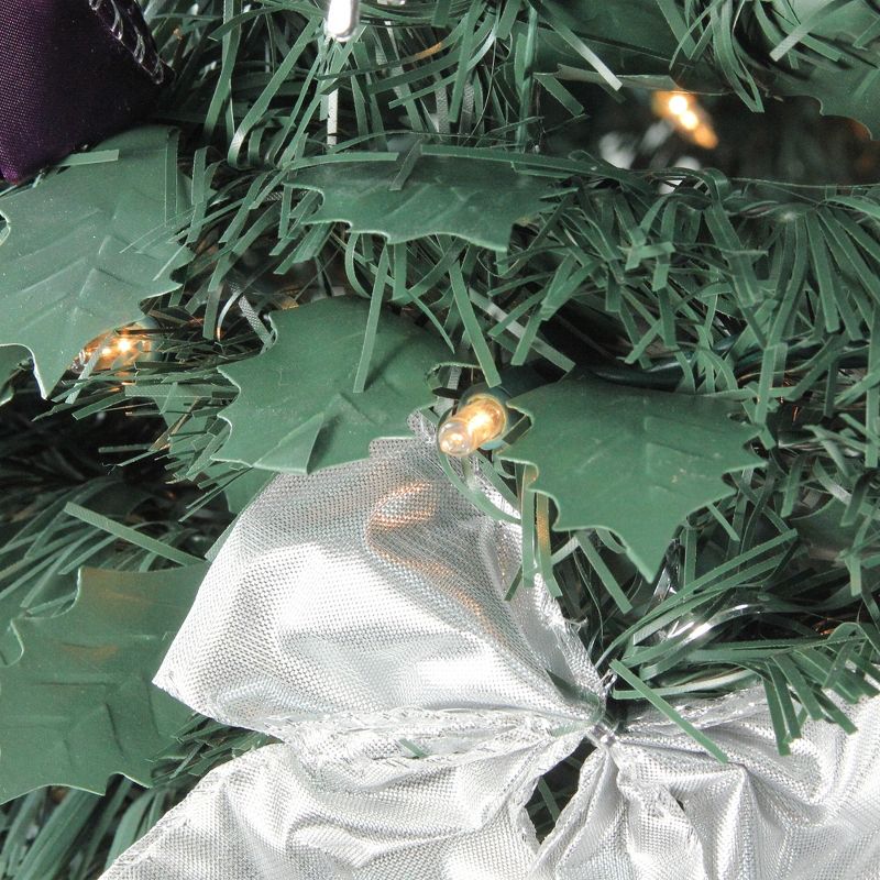 Northlight 6' Artificial Christmas Tree Prelit Purple and Silver Decorated Pop-Up - Clear Lights, 4 of 6