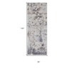 HomeRoots 12' Ivory Gray and Blue Abstract Power Loom Worn Faded Runner Rug - 3 of 3