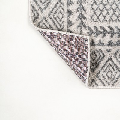 Athens Gray Geometric 4' x 6' Easy-Care Synthetic Area Rug