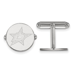 Black Bow Jewelry Sterling Silver Dallas Stars NHL Cuff Links - 1 of 3