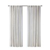 2pk Poly Printed Curtain Panel with Tufted Stripe White/Taupe 2-PK 50x84" - 2 of 4