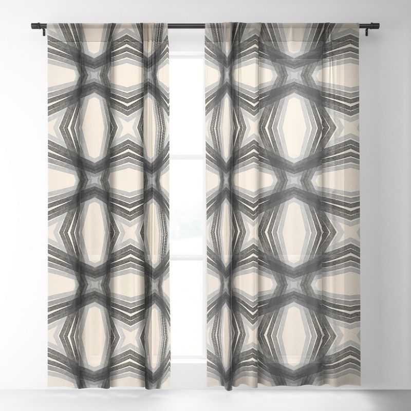 Sewzinski Modern Lines Grays Single Panel Sheer Window Curtain - Society6, 2 of 7