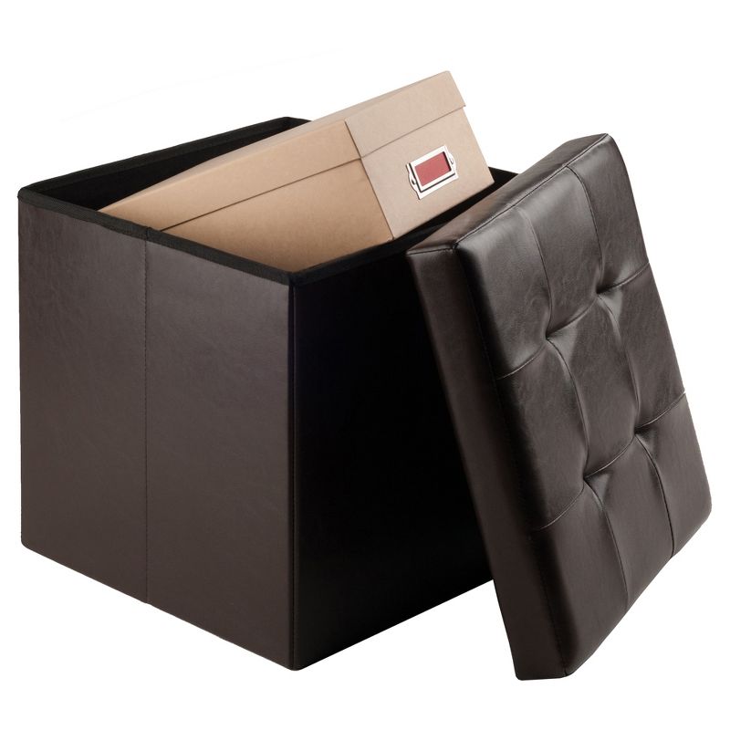 Ashford Storage Ottoman with Accent Stools Faux Leather - Winsome, 5 of 7