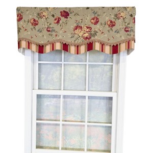 RLF Home 100% Cotton Lymington Glory  Fully lined Windows Rod Pocket Valance 50" x 16"  Green - 1 of 4