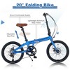 Whisen 20" Folding City Bike, Adult Bicycle with Shimano 7-Speed, Lightweight Aluminum Frame - 2 of 4