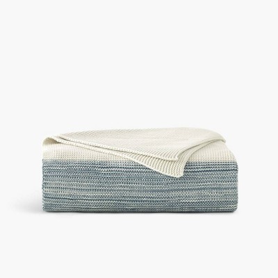 50"x60" Marled Organic Throw Blanket Blue/Ivory - Truly Soft