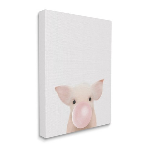 Stupell Industries Baby Farm Piglet with Pink Bubble Gum - image 1 of 4