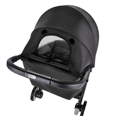 Ultra-Compact Black Lightweight Travel Bassinet Stroller