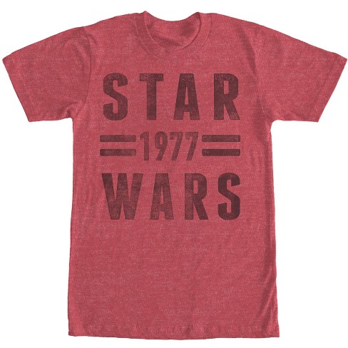 Men's Star Wars Vintage Striped Logo T-Shirt - Red Heather - Small