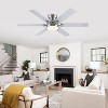 52 Inches Flush Mount Low Profile 6 Blades Ceiling Fan with light,Remote and APP Control,Plywood Blades - 4 of 4