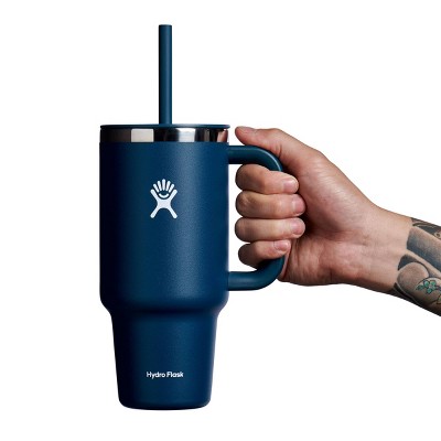 Indigo Stainless Steel Insulated Travel Tumbler with Handle and Straw