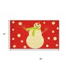 HomeRoots 24" X 36" Red And White Coir Snowman Outdoor Christmas Door Mat - 3 of 4