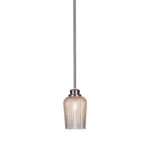 Toltec Lighting Cordova 1 - Light Pendant in  Brushed Nickel with 5" Silver Textured Shade - 1 of 1