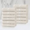 Viscose Cotton Blend Medium Weight Soft Textured Checkered Ribbed Border Towel Set by Blue Nile Mills - 2 of 4