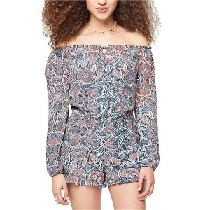 Aeropostale Womens Printed Floral Romper Jumpsuit - 1 of 2