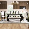6-Piece Modern Dining Set with 60" Table, 4 Tufted High-Back Chairs & 1 Upholstered Bench, Wood Kitchen Table Set for Dining Room-Maison Boucle - 2 of 4