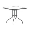 Flash Furniture Lila 31.5'' Square Glass Metal Table with 4 Metal Aluminum Slat Stack Chairs - 4 of 4