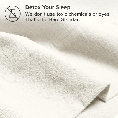 Cream Organic Cotton Flannel Twin Sheet Set with Deep Pockets