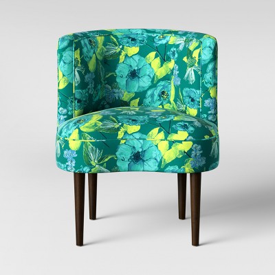 teal patterned chair