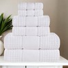 Zero Twist Cotton Waffle Honeycomb Medium Weight 6 Piece Bathroom Towel Set by Blue Nile Mills - 2 of 4