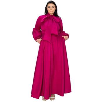 L I V D Women's Bella Donna Dress with Ribbon and Bishop Sleeves