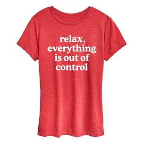 Women's - Instant Message - Relax Out of Control Mother's Day Short Sleeve Graphic T-Shirt - 1 of 4