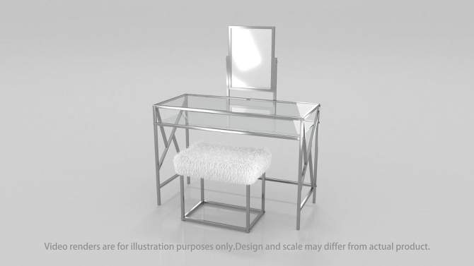 24/7 Shop At Home Burdette Contemporary Vanity Table Set  , 2 of 6, play video