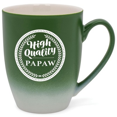 Elanze Designs Top Choice Papaw Two Toned Ombre Matte Green and White 12 ounce Ceramic Stoneware Coffee Cup Mug