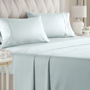 4 Piece Solid Bed Sheet Set - Luxuriously Soft, Cozy & Wrinkle-Resistant - CGK Linens - 1 of 4