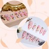 LOVELAY CREATIONS Pink Medium Almond Press-On Nails with Floral Rhinestones - 3 of 4