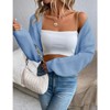 Coolmee Women's Cropped Cardigan Sweaters Long Sleeve Bolero Shrug Open Front Cardigans Orchid M - 3 of 4