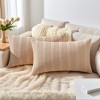 REGALWOVEN Couch Sofa Living Room Decor Solid Striped Soft Plush Throw Pillow Covers 2 Pcs - 2 of 4