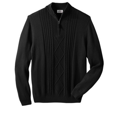 Liberty Blues by KingSize Men's Big & Tall Shoreman's Quarter Zip Cable Knit Sweater