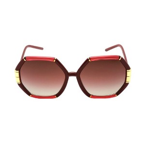 Tory Burch TY 9072U 190100 Womens Geometric Sunglasses Transparent Bordeaux 58mm - 1 of 2