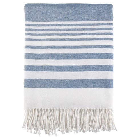 Blue striped 2024 throw