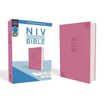 NIV, Value Thinline Bible, Imitation Leather, Pink - by  Zondervan (Leather Bound)