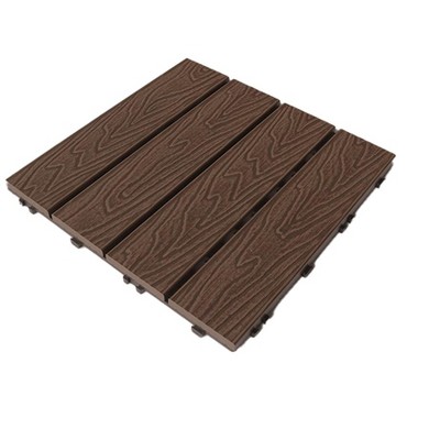 11 Pcs solid 3D WPC locking Deck Tiles 12 x 12 Inch Patio Deck Tiles Waterproof Outdoor Flooring Composite Decking Boards Floor Decking Tiles